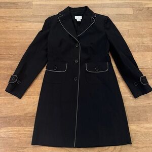 Loft black white three button fall coat size 8P
 b62